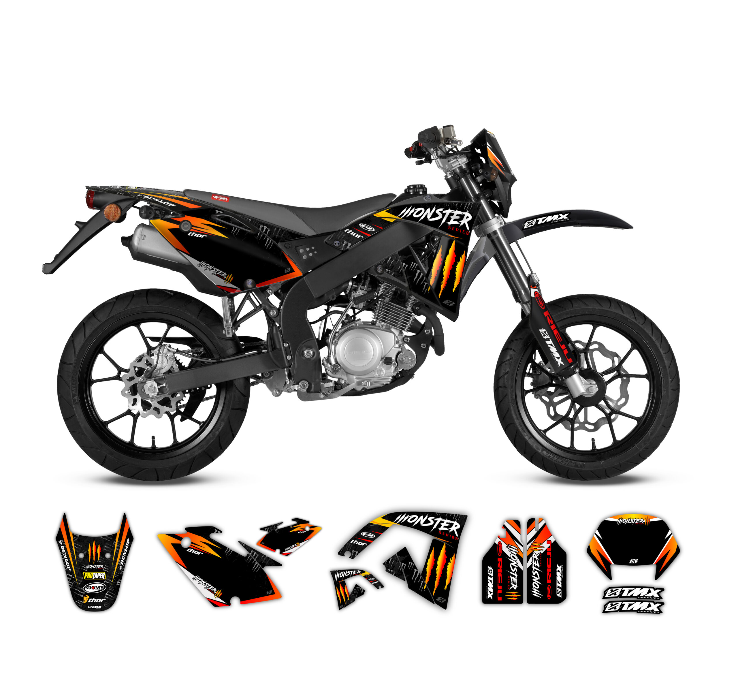 Monster Series Graphics Kit For Rieju SMX And MRX 50 And 125 TMX