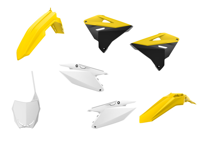 Plaques latérales UFO jaune Suzuki RM125/250