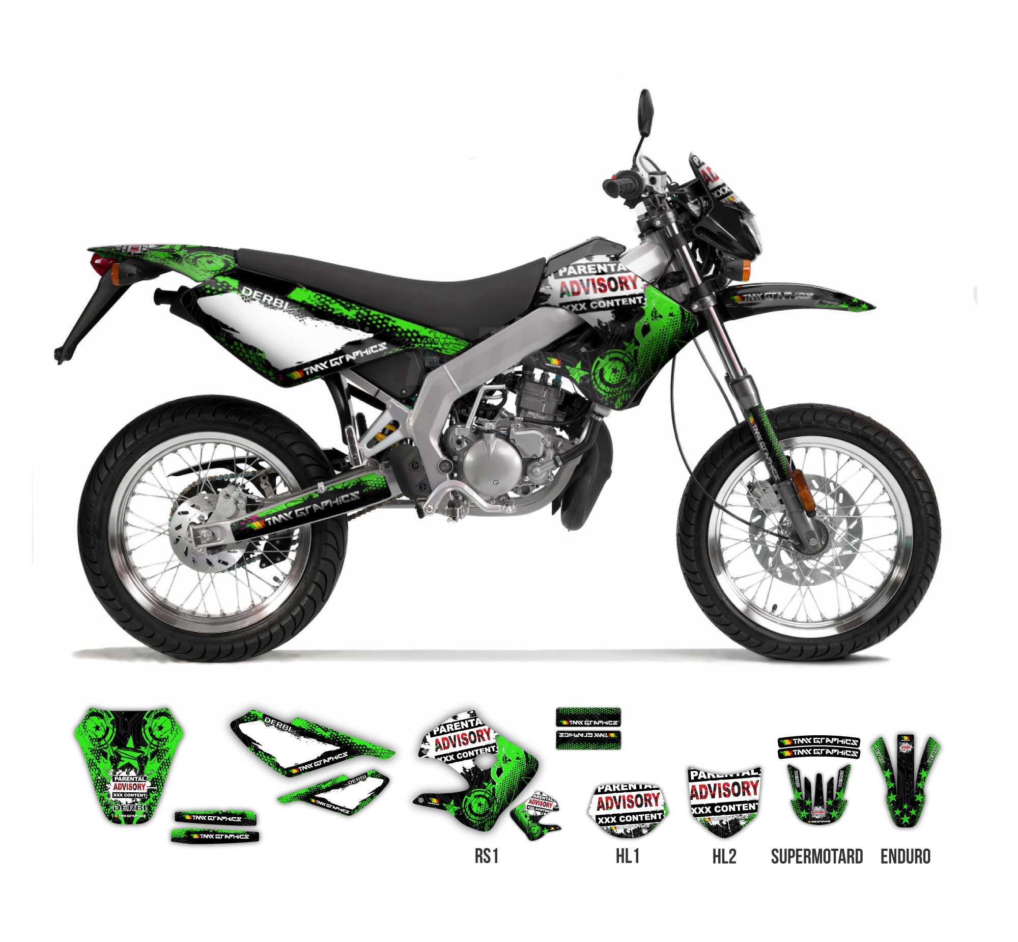 XXX Series graphics kit for Derbi Senda 50 � TMX Graphics