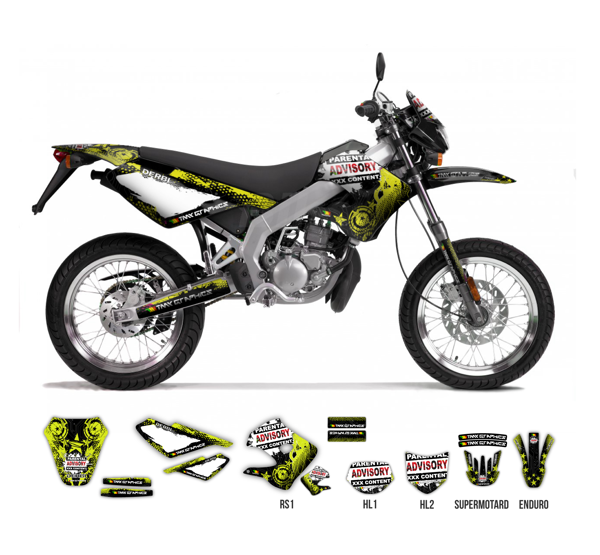 XXX Series graphics kit for Derbi Senda 50 � TMX Graphics