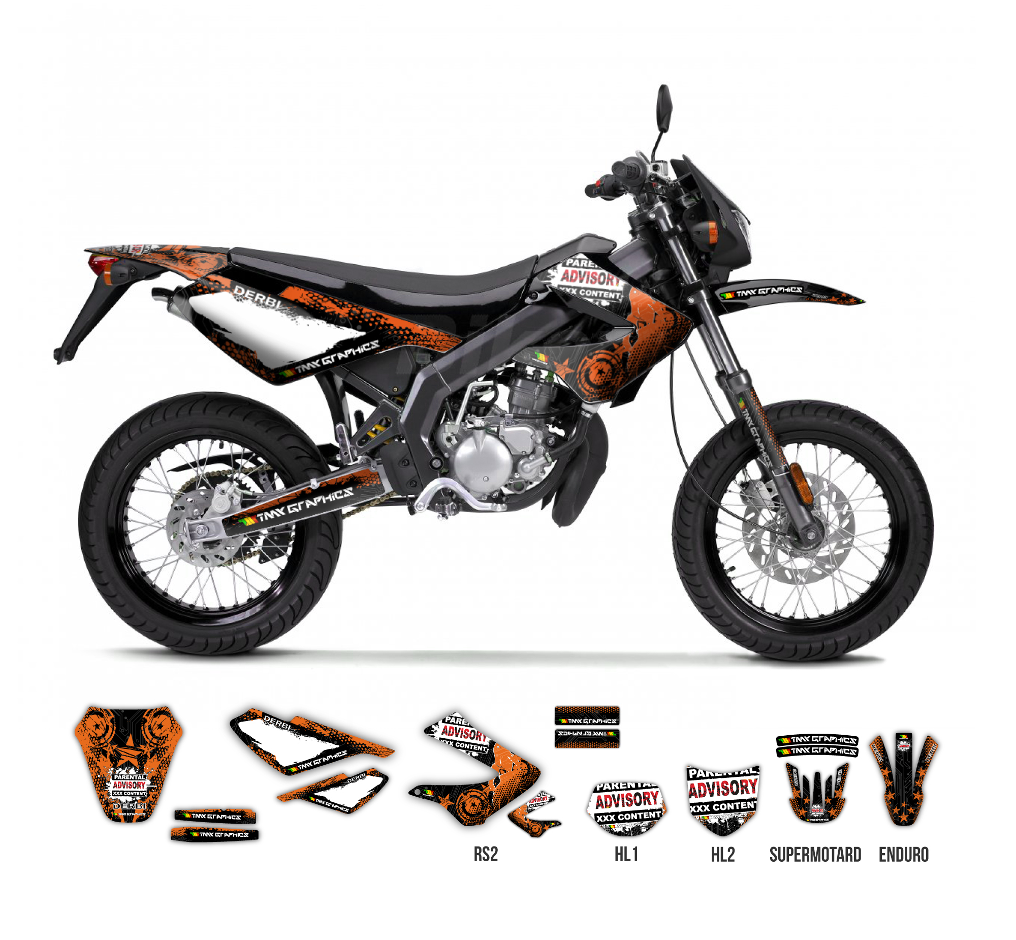 XXX Series graphics kit for Derbi Senda 50 � TMX Graphics