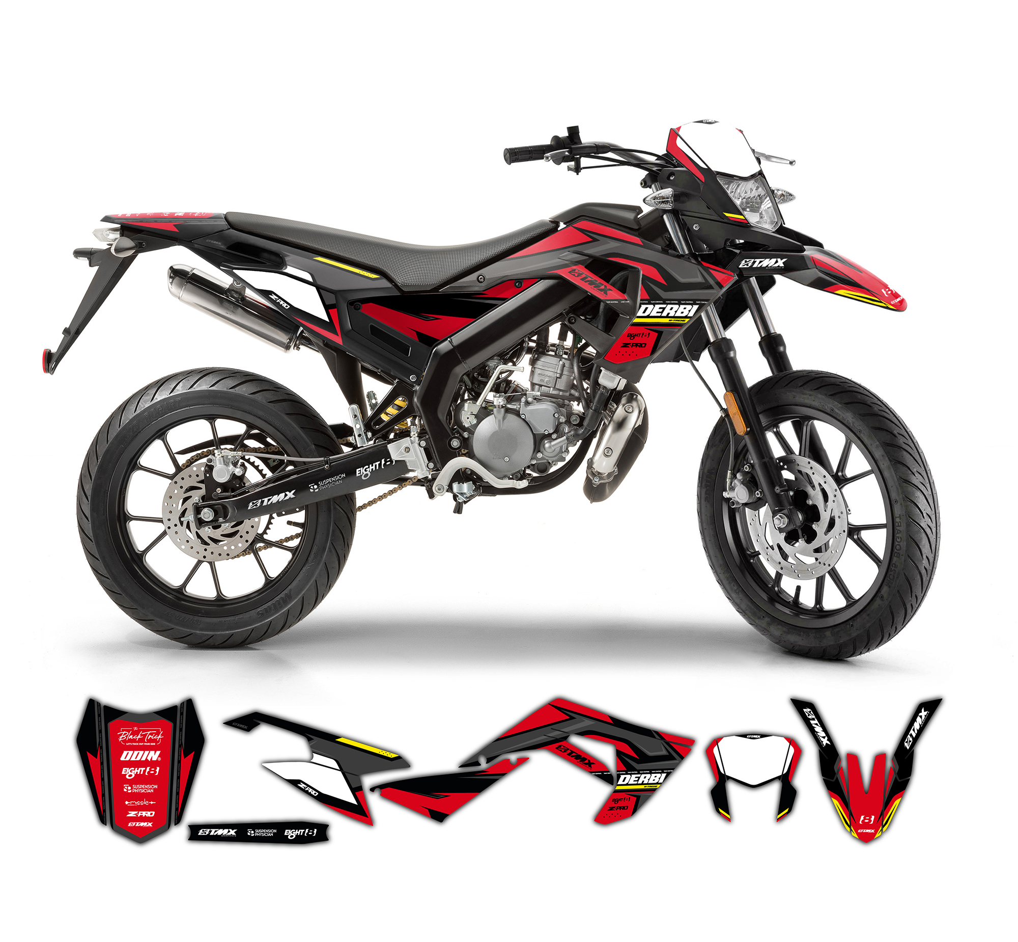 Vertex Series graphics kit for Derbi Senda 50 • TMX Graphics