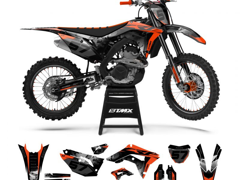 Kit Déco Complète Motocross Sherco SM 50 2013-2017 - Trantor Orange - Plaques, Garde-boue, Protections