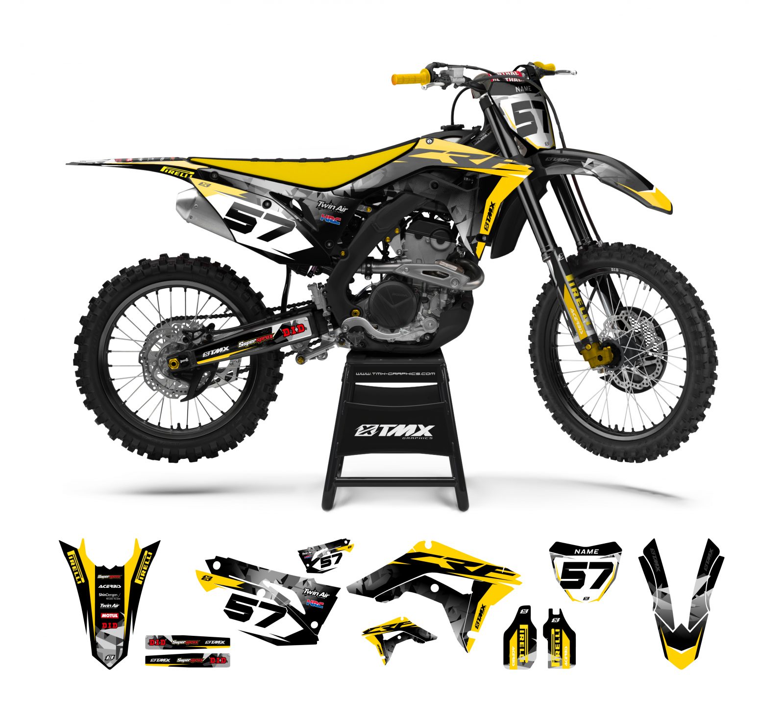 Custom Honda CRF450R Swingarm Sticker Kit – CRF 450 Dirtbike Graphics Decals