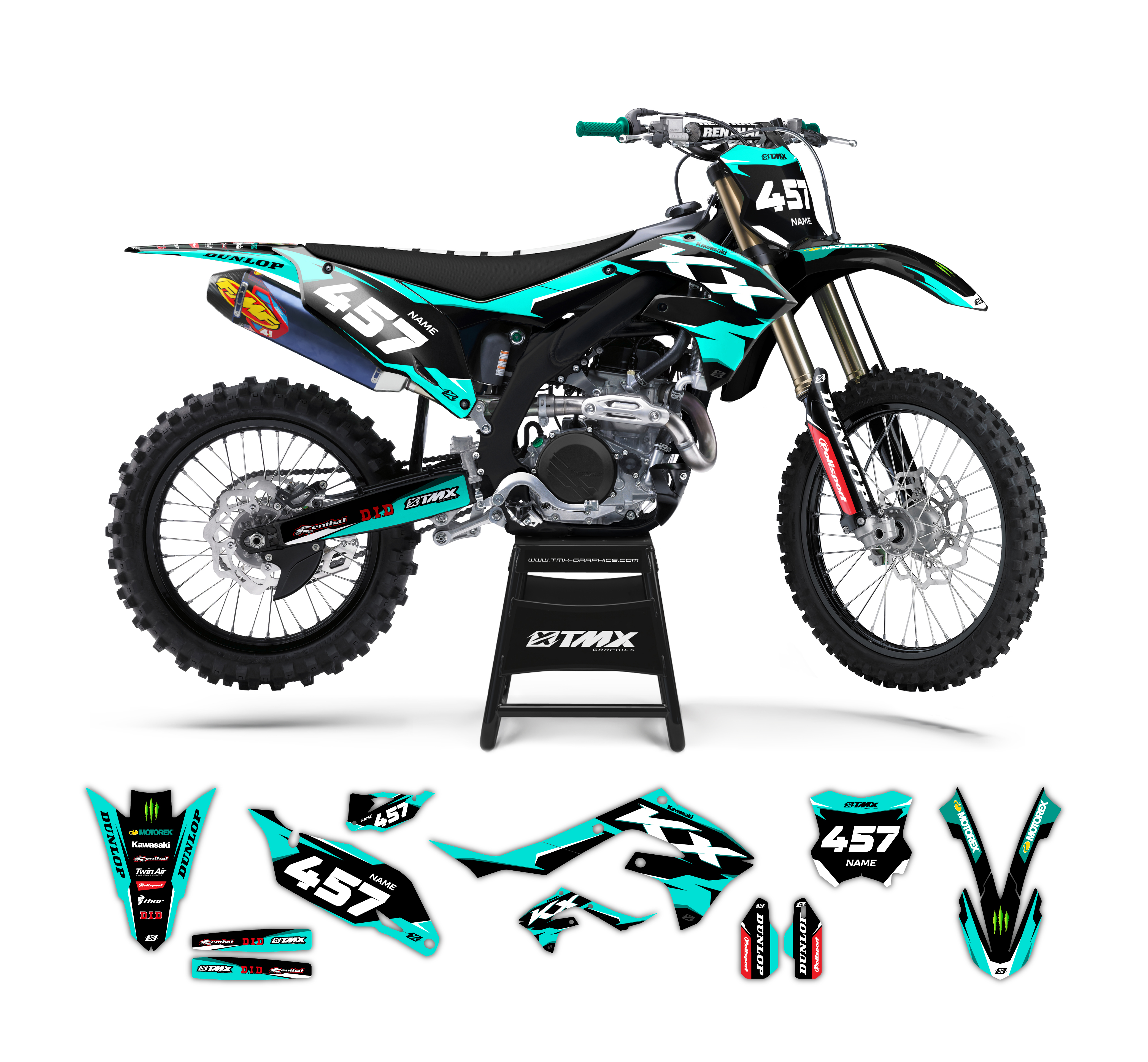 Intercept Series graphics kit for Kawasaki • TMX Graphics