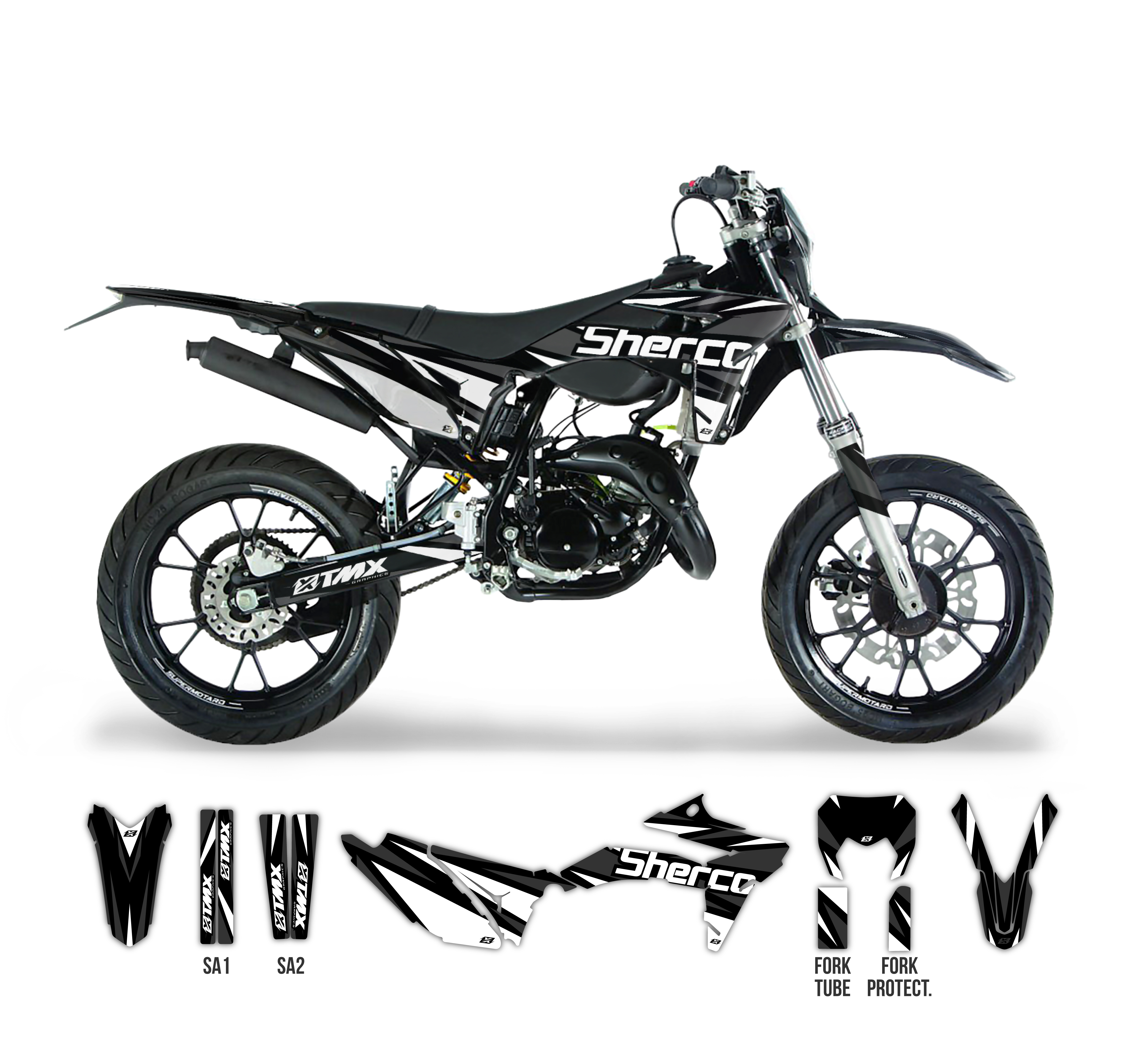 Sector Series graphics kit for Sherco SM-R and SE-R 50 • TMX Graphics