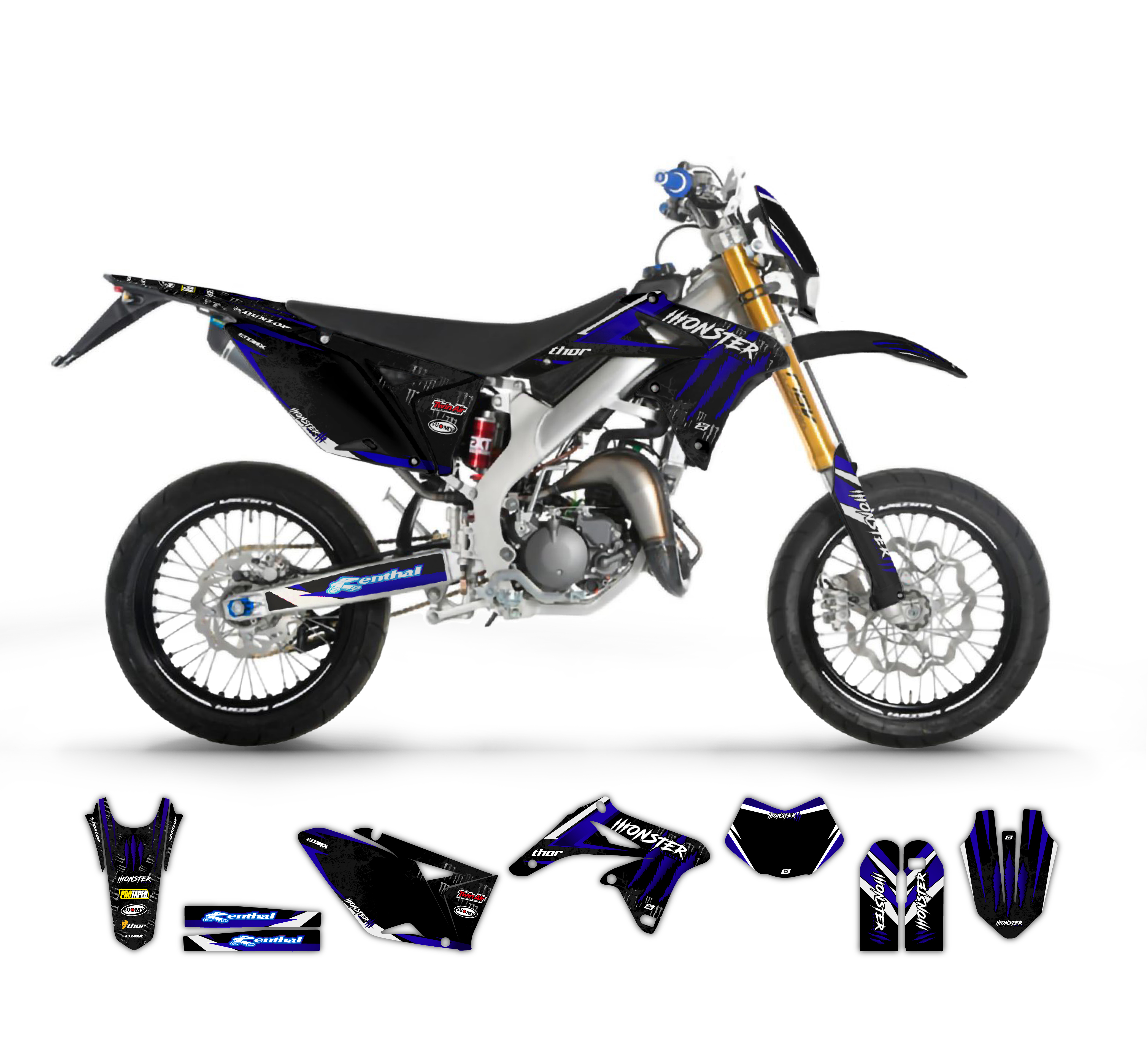 Valenti Moto Enduro 50cc Monster Series Graphics Kit For Valenti