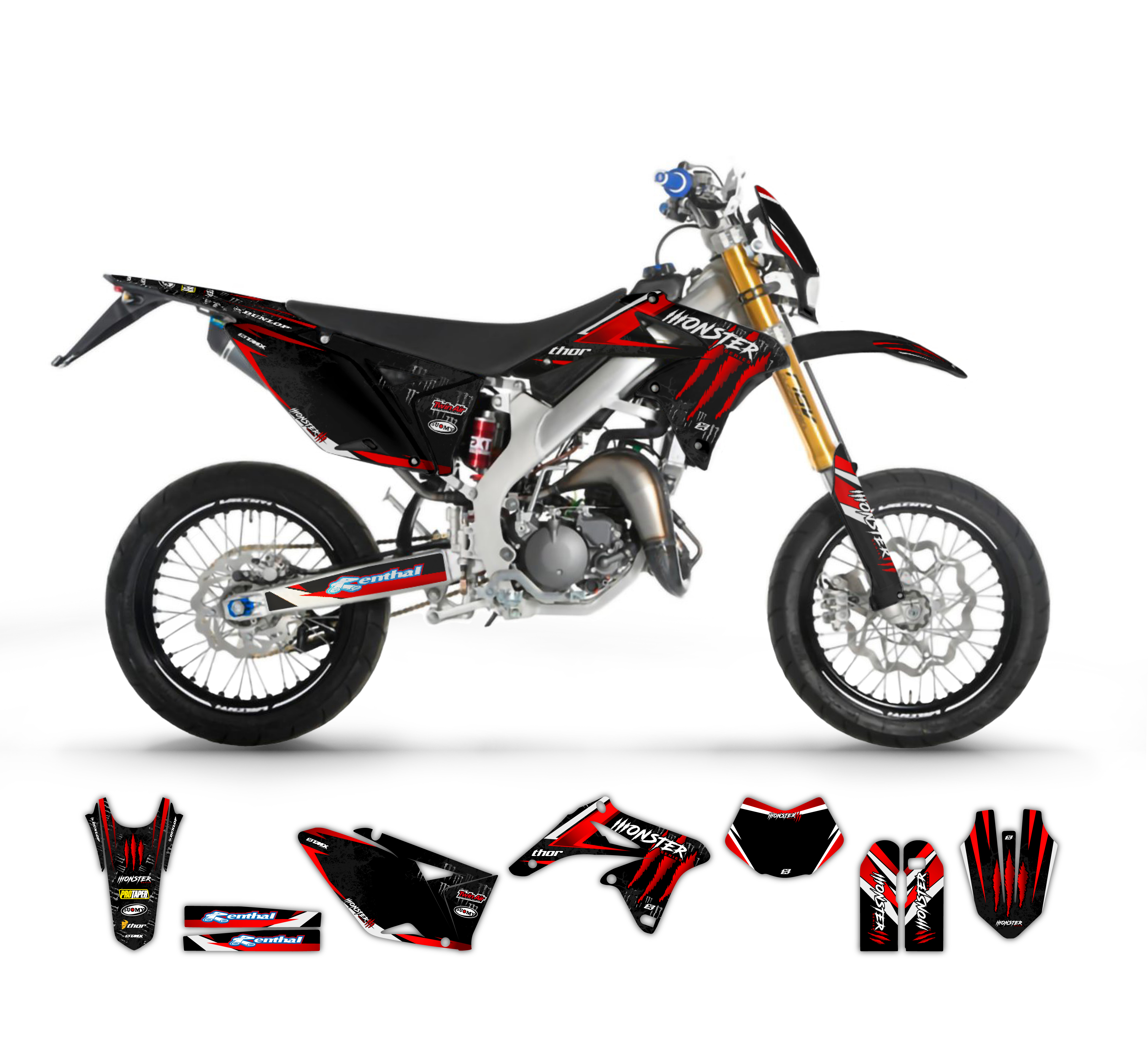 Graphics Kit 50motard Valenti Rme Moto 50 Valenti Suzuki Valenti
